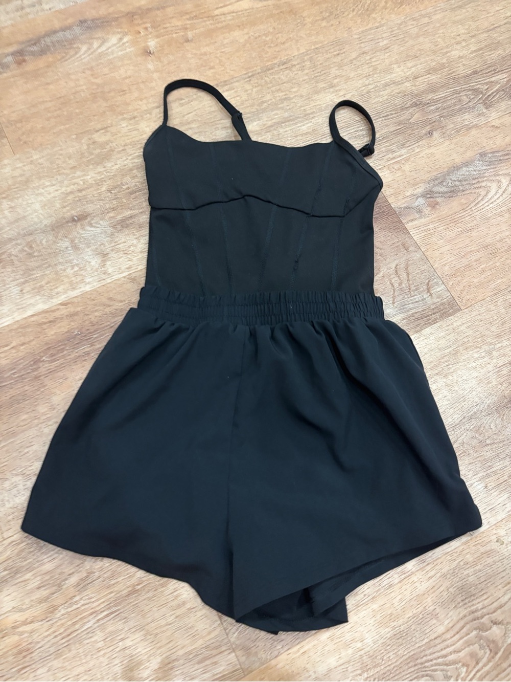 PINK Victoria's Secret Black Sleeveless Romper with Elastic Waist